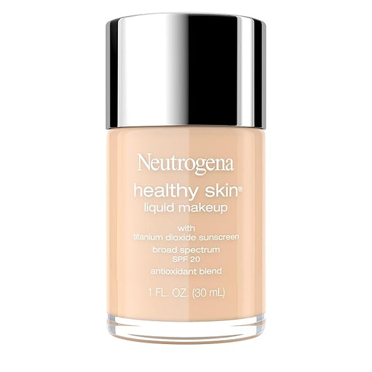 Neutrogena Healthy Skin Liquid Makeup Foundation, Broad Spectrum SPF 20 Sunscreen, Lightweight & Flawless Coverage Foundation with Antioxidant Vitamin E & Feverfew, Fresh Beige, 1 fl. oz-VivaGrace Women