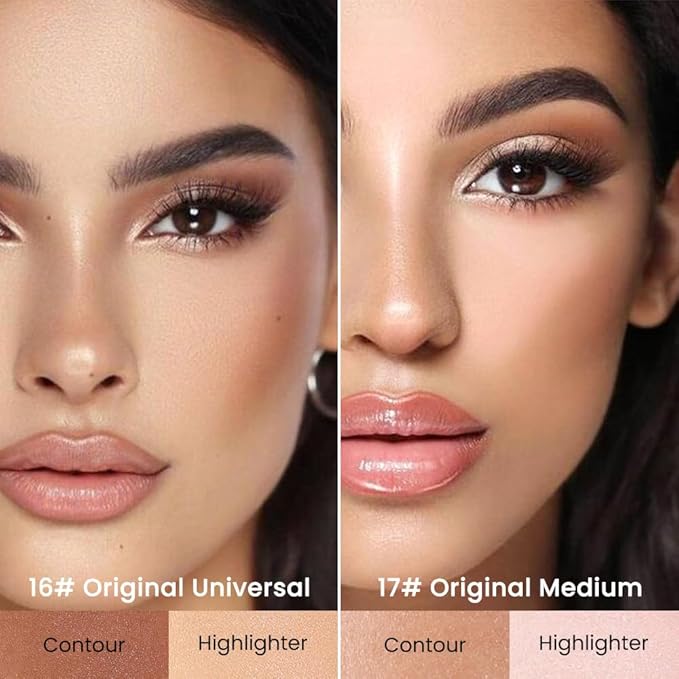 evpct 2in1 Face Shaping & Contouring Stick Cream Contour Concealer Bronzer Stick Makeup Kit for Face Highlighter Makeup Stick contorno maquillaje de maquillaje, ORIGINAL Universal + ORIGINAL Medium-VivaGrace Women