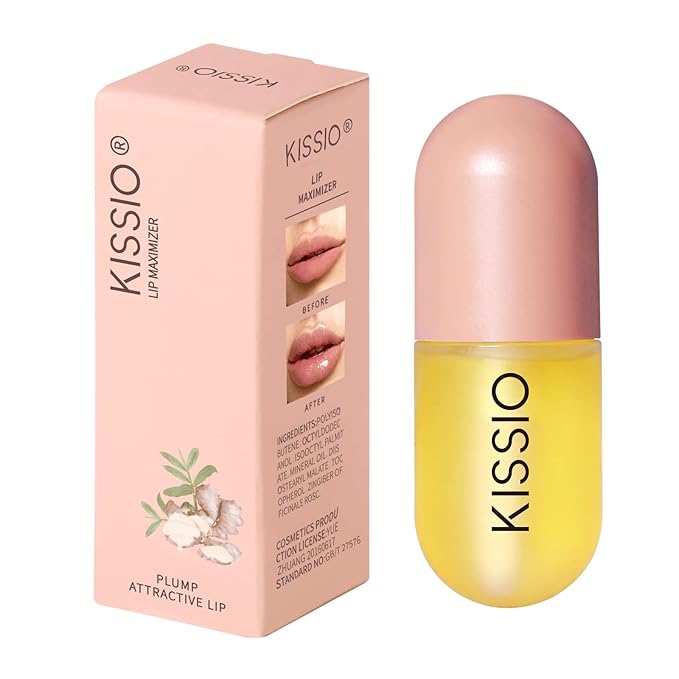 KISSIO Lip Plumper,Natural Lip Plumper for Day Use,Lip Plumping Gloss Make Lips Fuller and Moisturizing 5.5ml-VivaGrace Women