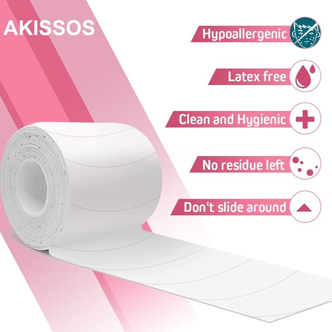 Foam Eye Pads Lash Extensions - Akissos 110 PCS Pre Cut Medical Foam Tape Under Eye Pads Eyelash Extension Supplies Beauty Tools Lint Free Hypoallergenic No Latex Waterproof - 2 Rolls-VivaGrace Women