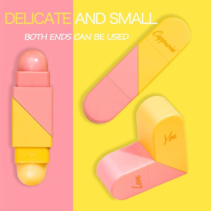 Heart Shaped Dual-use Deformable Lip Balm Stick - Honey,One end is colorless, while the other end is pink can be used as makeup, lipstick Peach. Repair, Keep Lips Moisturized, Gifts-VivaGrace Women