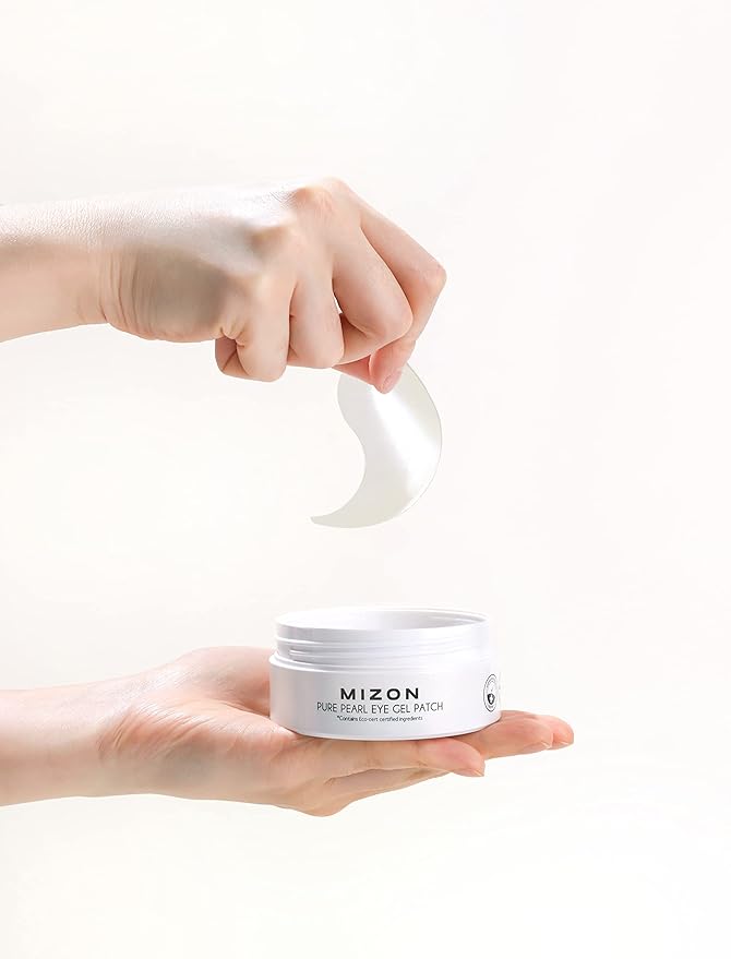 MIZON Pure Pearl Eye Gel Patch with Pearl, Diamond Powder, and Niacinamide for Radiance, Firming, and Nourishment – 60pcs – Improves Dark Circles and Luminosity-VivaGrace Women