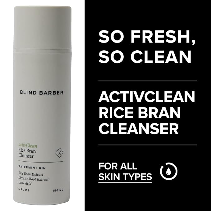Blind Barber Regimen Skin Care Set - Face Scrub, Under Eye Cream, Supercharged Face Toner, Rice Bran Facial Cleanser & Hydrating Balm - 5 Mens Skin Care Products for Daily Use - (5 Count)-VivaGrace Women