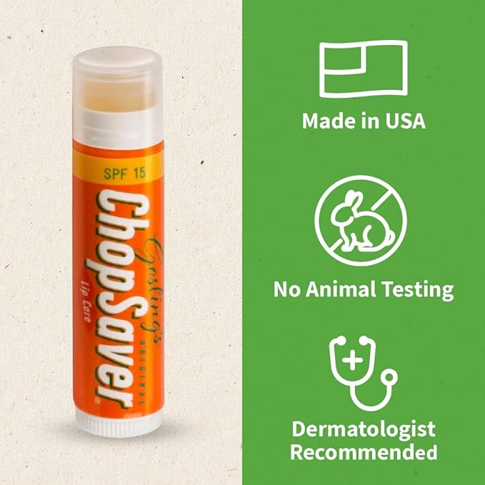 Goslings Original ChopSaver SPF 15 Lip Care, All Natural Lip Balm with SPF, Chapstick for Musicians and More, Effective Relief for Dry, Cracked Lips and Skin, Made in USA, 0.15 Oz (Pack of 6)-VivaGrace Women