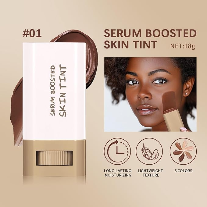 Beauty Balm Serum Boosted Skin Tint – Hydrating Tinted Moisturizer, Lightweight Solid Tinted Foundation Stick for Flawless, Sheer to Medium Coverage, Radiant & Dewy Finish, All-Day Wear (1#, 1)-VivaGrace Women