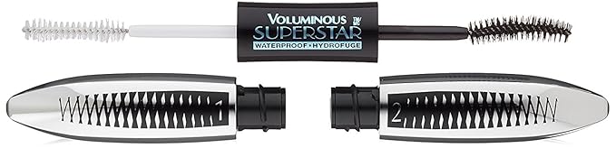 L'Oreal Paris Cosmetics Voluminous Superstar Mascara, Waterproof, Black, 0.41 Fl. Oz, 1 Count