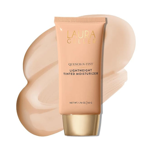 LAURA GELLER NEW YORK Quench-n-Tint Hydrating Foundation - Light - Sheer to Light Buildable Coverage - Natural Glow Finish - Lightweight Formula with Hyaluronic Acid-VivaGrace Women