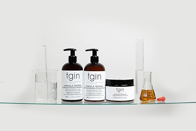 tgin Miracle RepaiRx Deep Hydrating Hair Mask for Curly, Coily and Wavy Hair, with Biotin and Black Castor Oil, Deep Moisture and Repair for Damaged, Color-Treated Hair, 12 oz-VivaGrace Women