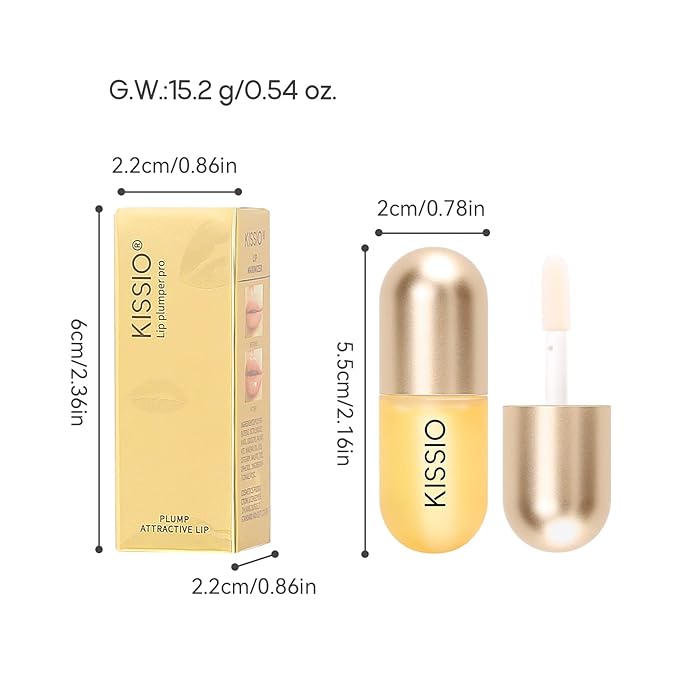 KISSIO Lip Plumper,Day Lip Plumper,Lip Enhancer,Plant Extracts Plumping Lip Serum,Lip Plumping Balm,Moisturizing Clear Lip Gloss for Fuller Lips and Hydrated Beauty Lips 5.5ml (06 Clear)-VivaGrace Women