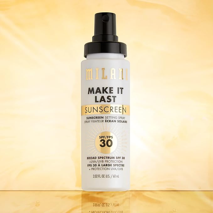 Milani Make It Last Sunscreen - Sunscreen Setting Spray with SPF 30 - Makeup Primer and Setting Spray with SPF30 Sunscreen, Long Lasting Makeup Finishing Spray-VivaGrace Women
