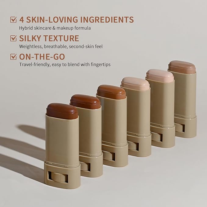 Beauty Balm Serum Boosted Skin Tint – Hydrating Tinted Moisturizer, Lightweight Solid Tinted Foundation Stick for Flawless, Sheer to Medium Coverage, Radiant & Dewy Finish, All-Day Wear (6#, 1)-VivaGrace Women