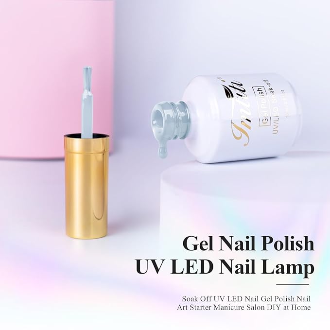 Imtiti Blue Gel Nail Polish, Light Blue Color Gel Polish UV/LED Soak Off for Manicure Salon or DIY Nail Art at Home - Gift for Girl Women, 0.5 Fl Oz