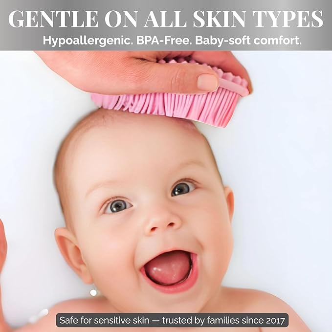 Avilana Silicone Body Scrubber – Gentle Shower Brush & Loofah Alternative- Food Grade & Lab Tested – Fast-Drying, Hygienic, BPA-Free Silicone Body Gentle Exfoliator (Gray, Exfoliate)-VivaGrace Women