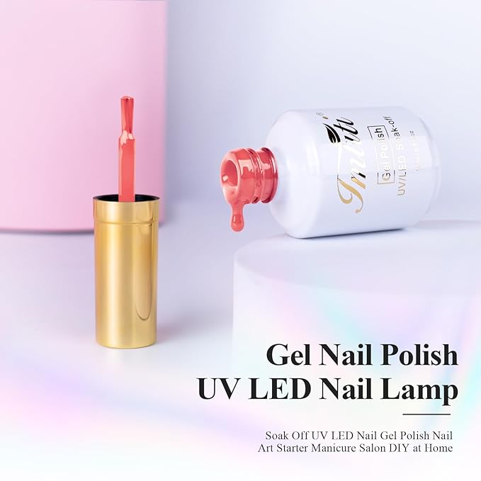 Imtiti Light Coral Gel Nail Polish, 0.5 Fl Oz Coral Orange Color Gel Polish forManicure Salon DIY Nail Art at Home, Gift for Women Girls Spring Summer Gel Polish