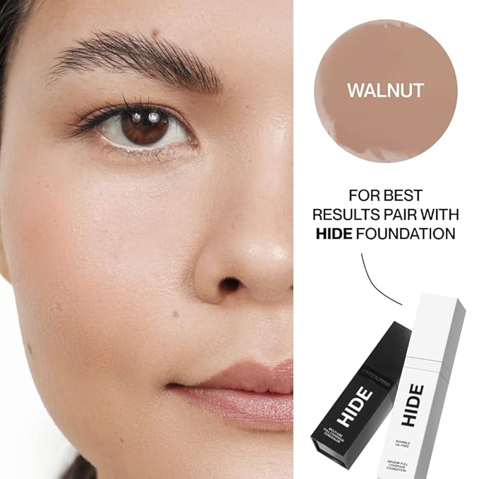 HIDE Liquid Concealer, 0.5 fl. oz. - Medium to Full Coverage Matte Concealer for Acne, Blemishes, Under Eye Dark Circles & Hyperpigmentation, Oil Free Concealer, Color For All Skin Tones (Walnut)-VivaGrace Women