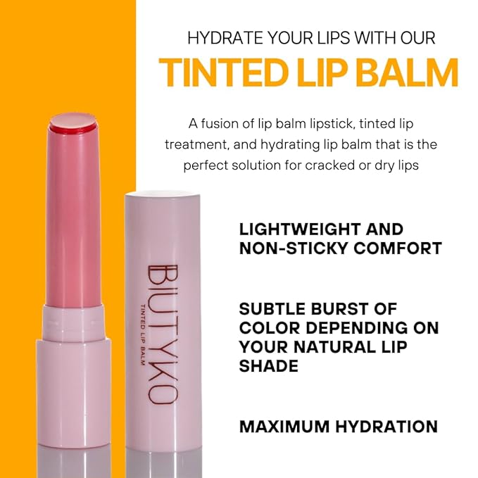 Lip Balm Hydrating for Dry and Chapped Lips Tinted Subtle Color Non-Sticky Juicy Finish | Peach-VivaGrace Women