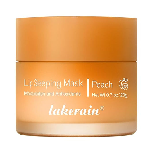 Hydrating Lip Sleeping Mask - Day and Night Repair Lip Balm for Chapped Dry Lips - Reduce Lip Lines, Enhance Lip Color, Hydrate & Plump Lips Care Lip Mask (Peach)-VivaGrace Women