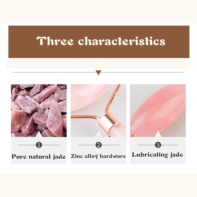 Jade Roller and Gua Sha Set - Facial Body Eyes Neck Massager Tool for Beautiful Skin Detox - Reduce Wrinkles Aging -(Southern Jade)-VivaGrace Women
