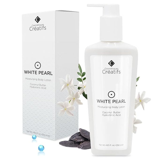 White Pearl Moisturizing Body Lotion with Coconut Butter and Hyaluronic Acid, 8.5 fl. oz.-VivaGrace Women