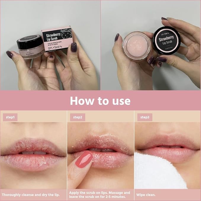 Lip Scrub, Lip Scrubs Exfoliator Moisturizer Dr.YIMAN Sugar Lip Scrub, Lip Exfoliator Scrub for Dry and Chapped Lips,Anti-Aging and Temping, Lip Mask, Lip Care Products, Lip Scrubber, Lip Moisturizer-VivaGrace Women