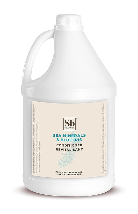 Soapbox Hair Conditioner, Sea Minerals & Blue Iris, Hydrating, Vegan, Color Safe, Sulfate Free & Silicone Free Conditioner Refill for Home & Professional Use - Gallon Size-VivaGrace Women