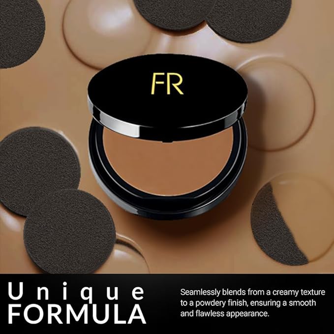 Cream To Powder Foundation by Flori Roberts, Full Coverage for Women of Color or Deeper Skin Tones, Long Lasting Makeup, Matte Finish, Covers Uneven Complexion and Hides Imperfections, 0.30 oz-VivaGrace Women