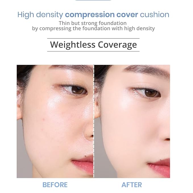 S2ND Zero Fit Matte Cushion Natural Coverage Foundation Air Cushion, Long-Lasting Hydrating Compact (#Pure Light (#17~19))-VivaGrace Women
