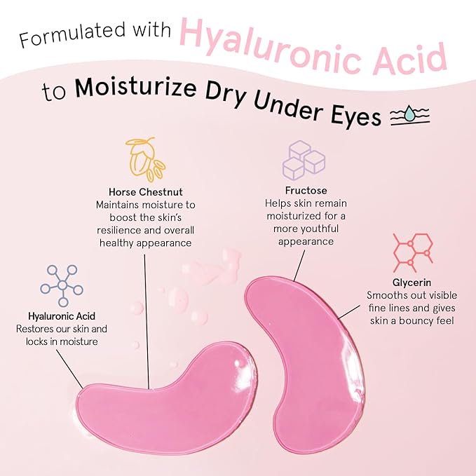 grace & stella Award Winning Under Eye Mask - Reduce Dark Circles, Puffy Eyes, Undereye Bags, Wrinkles - Gel Under Eye Patches - Gifts for Mom - Vegan Cruelty-Free Self Care (Pink, 6 Pairs)-VivaGrace Women