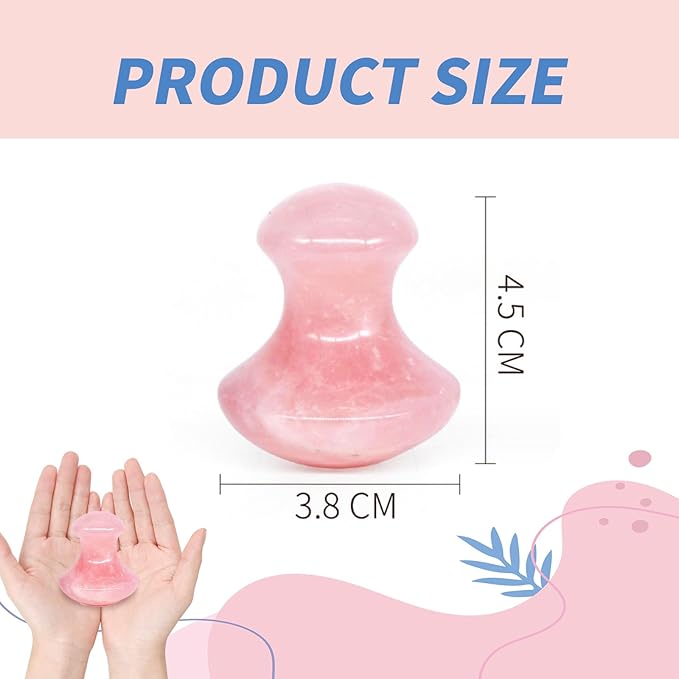 Mushroom Gua Sha Natural Rose Quartz Aventurine Gua Sha Mushroom Face Massager Stone for Eye Neck Beauty Spa Relaxing Massage Stone Facial Massage Spa Relaxing Meditation Guasha Scraping Massage Tool-VivaGrace Women