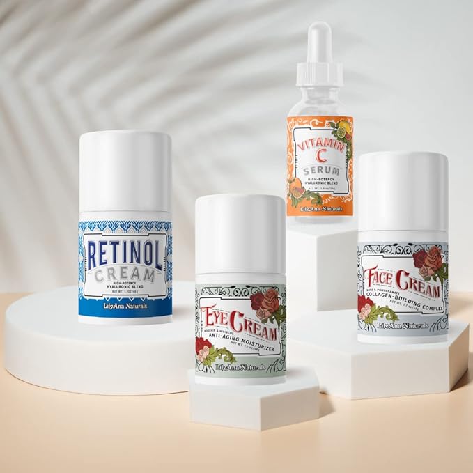 LilyAna Naturals Skincare Gift Set - Retinol Cream, Vitamin C Serum, Eye Cream and Face Cream Moisturizer - Anti Aging Skin Care Sets for Women-VivaGrace Women