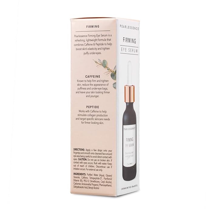 Pearlessence Firming Eye Serum with Caffeine + Peptide – Rejuvenates Puffy Eyes & Reduces Under Eye Bags | Made in USA & Cruelty Free (1oz)-VivaGrace Women