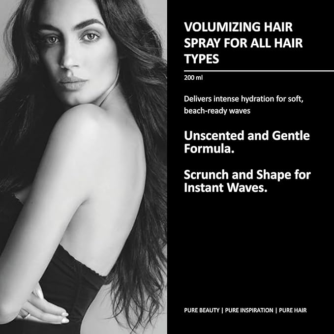 pH PURE HAIR Sea Salt Spray for Beach Waves - Volumizing Hair Spray for All Hair Types - Lightweight Unscented Formula for Textured Wavy Hair - Perfect for Curly, Wavy & Straight Hair - 6.76 Oz-VivaGrace Women