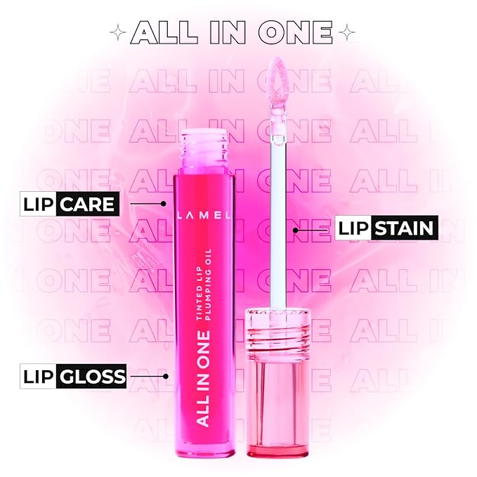 All-in-One Lip Tinted Plumping Oil - Universal Color & Moisture, Soft Balm for Day & Night Use, Lip Mask&Lip Gloss - Long-Lasting & Scented, Berry Ice 404-3ml/0.1fl.oz-VivaGrace Women