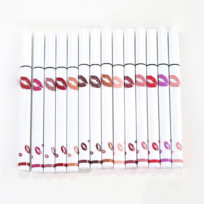 2Pcs Longwear Liquid Lip Liner Stain Marker Pen Set Long Lasting Waterproof, Pink Red Maroon Dusty Mauve Matte 24 Hour Lip Liner and Lipstick Combo, Color Stay Lipliner All Day, Lips Stain peel off-VivaGrace Women