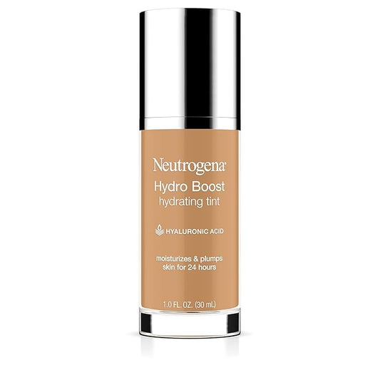 Neutrogena Hydro Boost Hydrating Tint Foundation Makeup for Dry Skin, with Hyaluronic Acid, Lightweight Oil-Free Water Gel, Non-Comedogenic, 85 Honey Color 1.0 fl. oz-VivaGrace Women