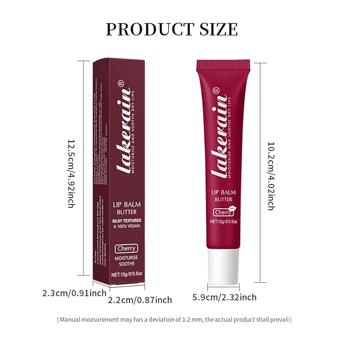 Lip Butter Balm, Day/Night Hydrating Lip Mask, Moisturizing Lip Balm Butter, Ultra-Nourishing Lip Care Moisturizer, Lip Butter Gloss Shine Lip Glow Oil Makeup#5 Cherry-VivaGrace Women