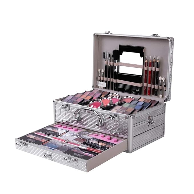 All-in-one Holiday Make up Gift Set | Makeup Kit for Women Full Kit Essential Starter Bundle Include Eyeshadow Palette Lipstick Blush Foundation Concealer Face Powder Mascara Lipgloss Brush-VivaGrace Women