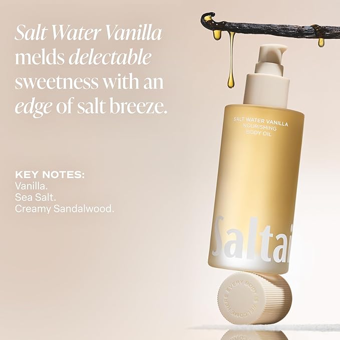 Saltair Body Oil. Luxurious Salt Water Vanilla After Shower and Bath Oil Moisturizer for Women and Men. Botanical, Non-Greasy, and Well-Absorbing Lotion for Hydrating Dry Skin. 4oz Pump Bottle-VivaGrace Women