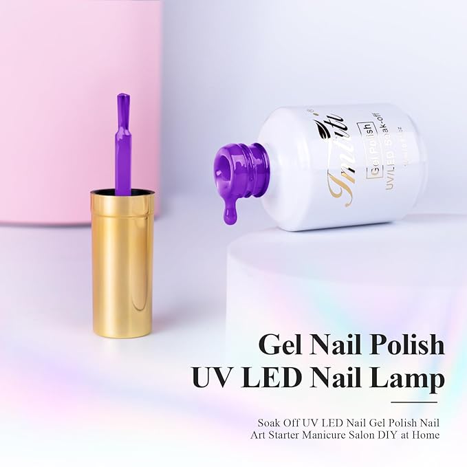 Imtiti Lavender Purple Gel Nail Polish, UV LED Soak Off for Manicure Salon & DIY Nail Art at Home, 0.5 Fl Oz