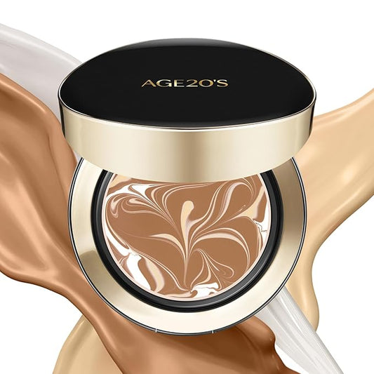 AGE20'S Signature Essence Pact SPF 50+ | Pack of 1 | 29W CARAMEL | Cream Foundation, Dewy Finish, Natural Coverage | Korean Cushion Foundation-VivaGrace Women