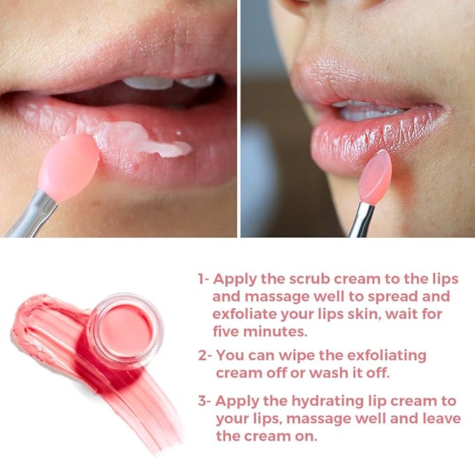 Lip sleeping Mask Exfoliator & Moisturizer Double Effect Lip Scrubs Overnight/Day for Dry Treatment Care, Cracked Lips, Peeling Lip Primer, Lip Repair Balm - Strawberry Lip Mask-VivaGrace Women