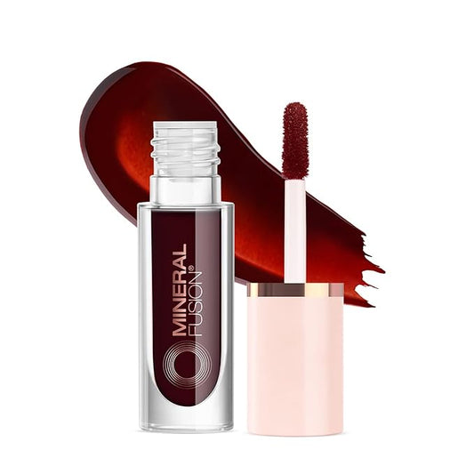 Mineral Fusion 2-in-1 Lip & Cheek Stain Merlot, 0.10 fl oz, Deep Cherry Red hydrating, long-lasting, matte lip and cheek color-VivaGrace Women