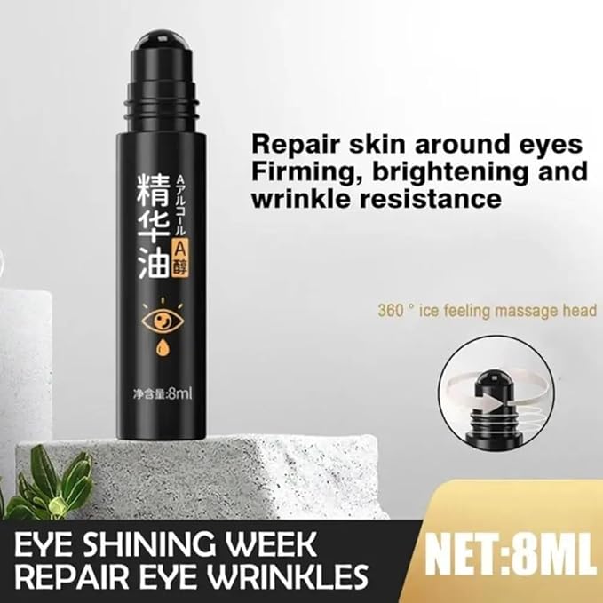 Time Eraser Rollerball, Retinol Anti-Wrinkle Eye Serum Oil, Eye Oil Roller, Reduces Fine Lines, Anti Wrinkle Serum For Eye-VivaGrace Women