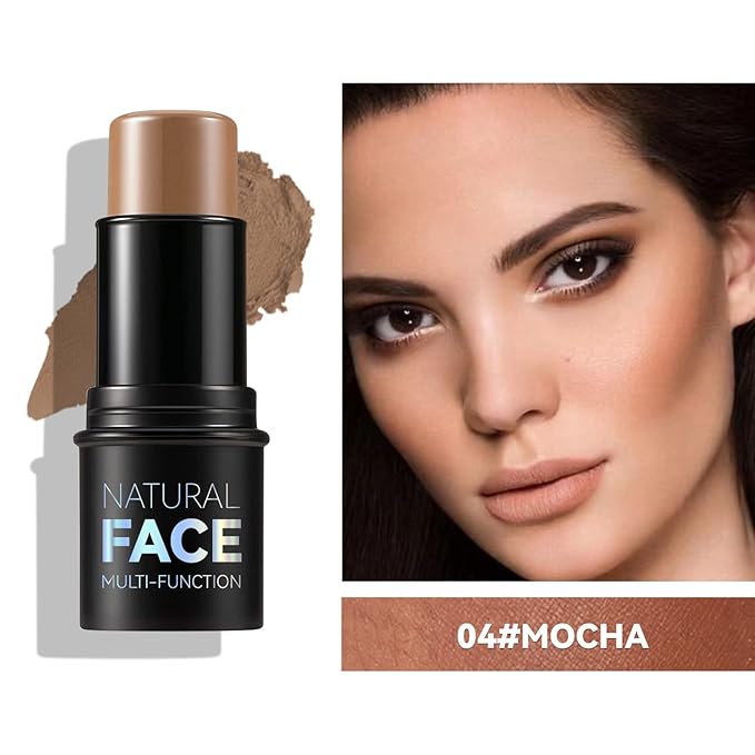 3pcs Face Contour Stick Makeup Set, Highlighter Stick Blush Stick Cream Contour Kit with Brush, Contouring Stick for Fair Skin, Concealer Makeup Stick Gift for Beginner Women Teen Girls-VivaGrace Women