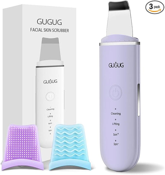 GUGUG Skin Scrubber Face Spatula Skin Spatula Pore Cleaner Blackhead Remover Tools for Facial Deep Cleansing-4 Modes, Purple-VivaGrace Women