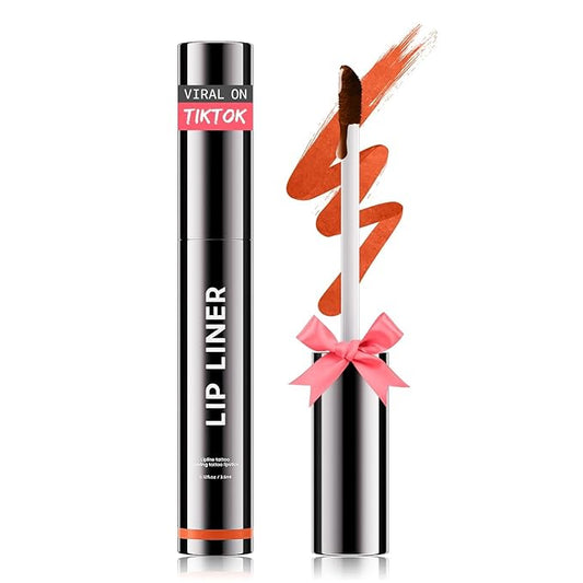 OETUIOW Lip Stain Peel Off, Lip Liner Moisturizing Long-Lasting & Waterproof, Transfer Proof & Plumping, Non-Stick Cup, Coral Color-VivaGrace Women