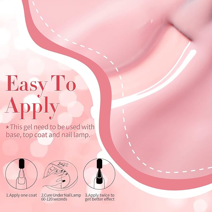 Born Pretty Jelly Nude Pink Gel Nail Polish Sheer Transparent Gel Polish 6Colors Soak Off U v Light Cure Gel Polish Kit for Salon and Nail Art DIY at Home-VivaGrace Women