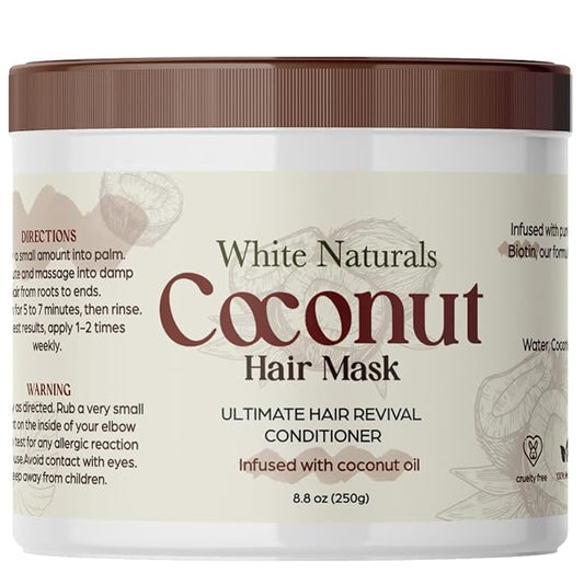 Organic Coconut Hair Mask for Hair Growth and Volume, Moisturizing and Deep Conditioning Mask For Dry Damaged Hair, Hair Tchicking Treatment Cream Mask, Fights Breakages and Split Ends-VivaGrace Women