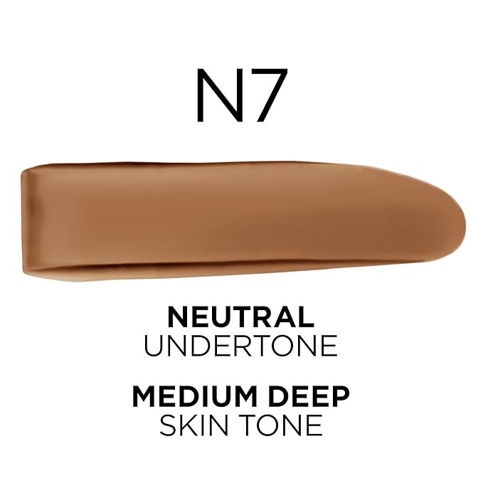 L'Oreal Paris True Match Super-Blendable Foundation, Medium Coverage Liquid Foundation Makeup, N7, Medium Deep, 1 Fl Oz-VivaGrace Women
