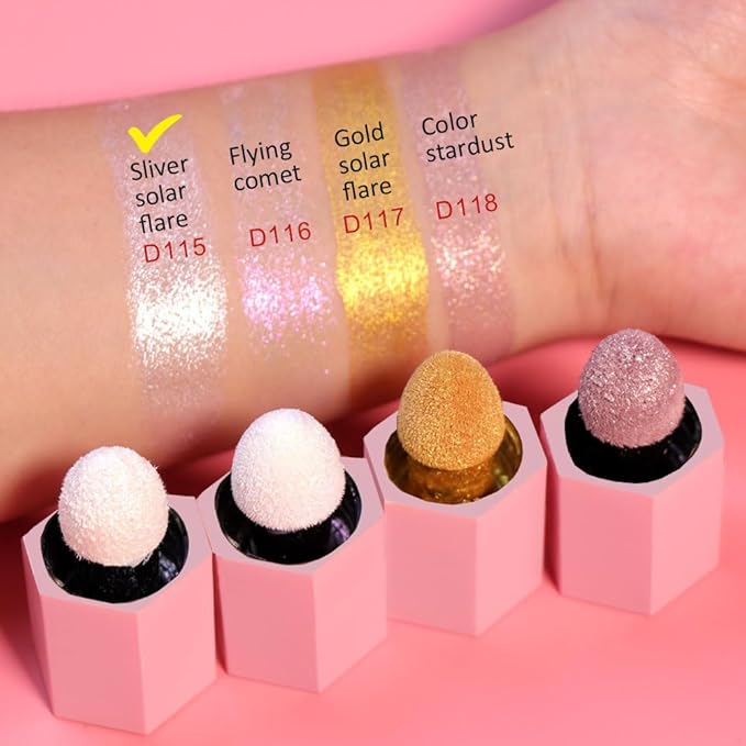 evpct White Silver Face Highlighter Makeup Liquid for Face Pearl White Face Shimmery Shimmer Foundation Powder Highlighter Makeup Palette Stick Body Highlighter Fairy Shimmer Glitter Bomb Illuminators-VivaGrace Women